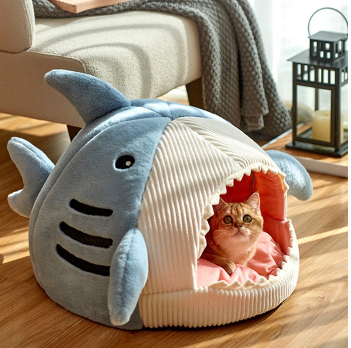 Pet Bed Cartoon Pet House Shark Shape Dog Cat Bed