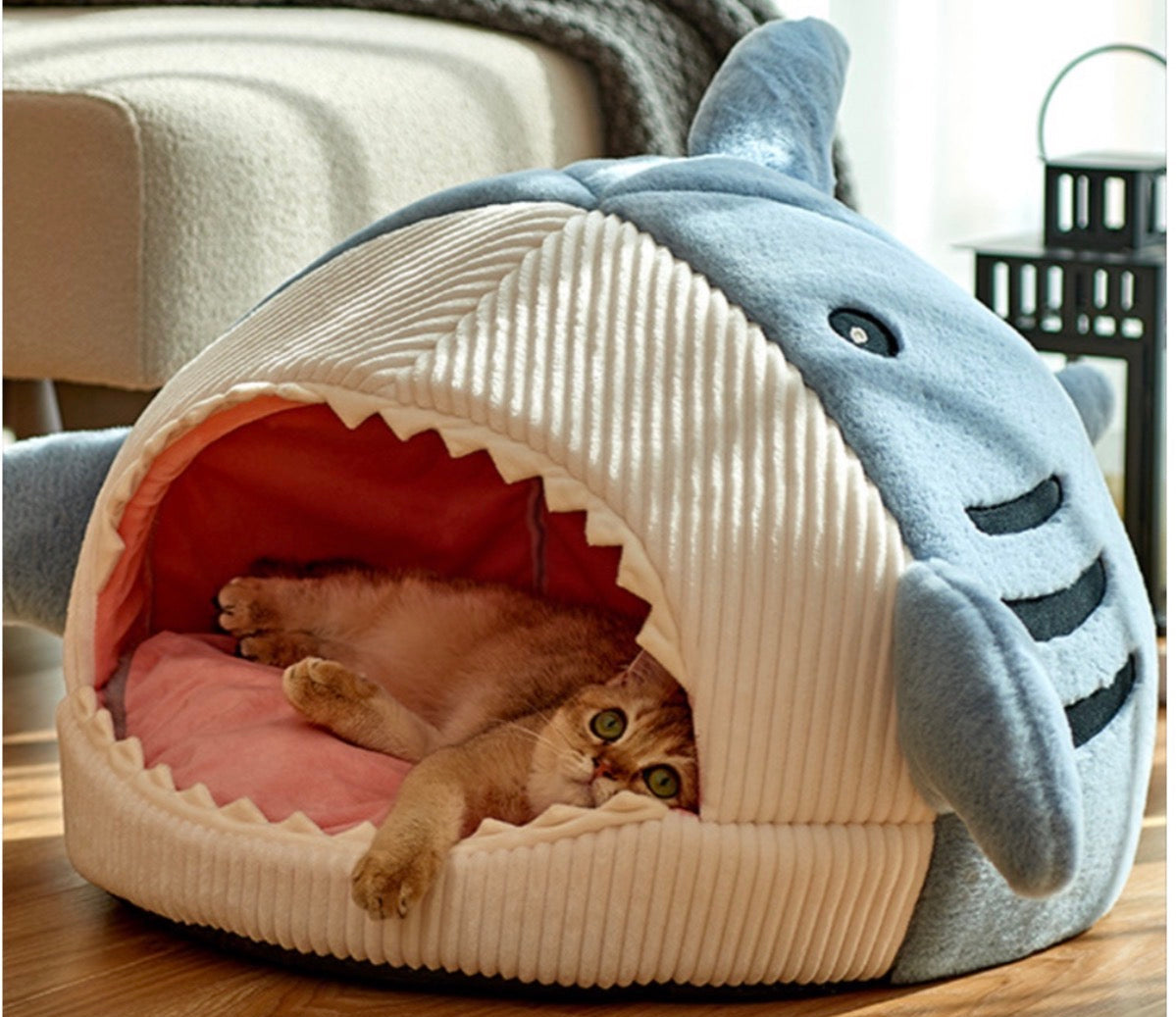 Pet Bed Cartoon Pet House Shark Shape Dog Cat Bed