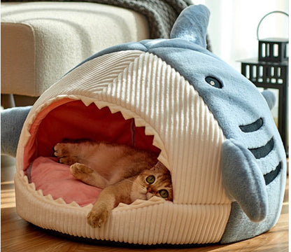 Pet Bed Cartoon Pet House Shark Shape Dog Cat Bed