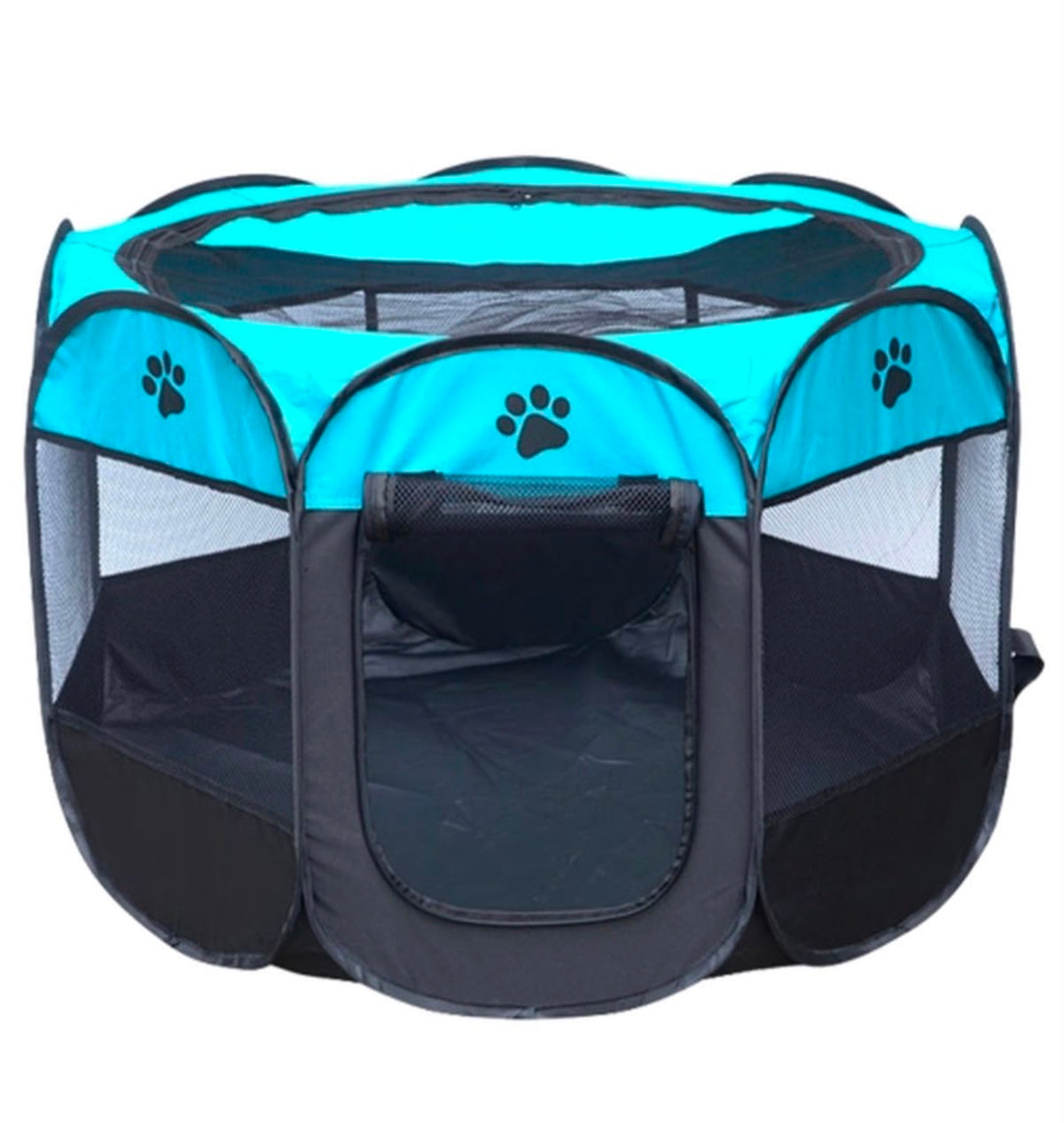 Pet Play Pen : For Indoor, Outdoor Use. Collapsible, Portable, Lightweight - Blue